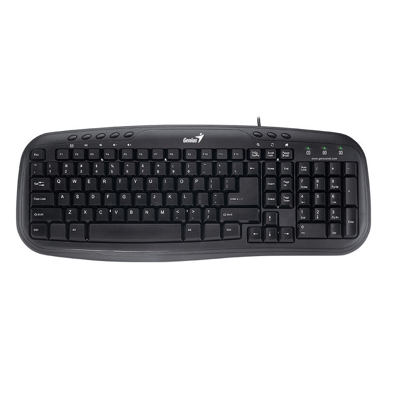 Genius KB-M200 multimedia spill resistant USB keyboard