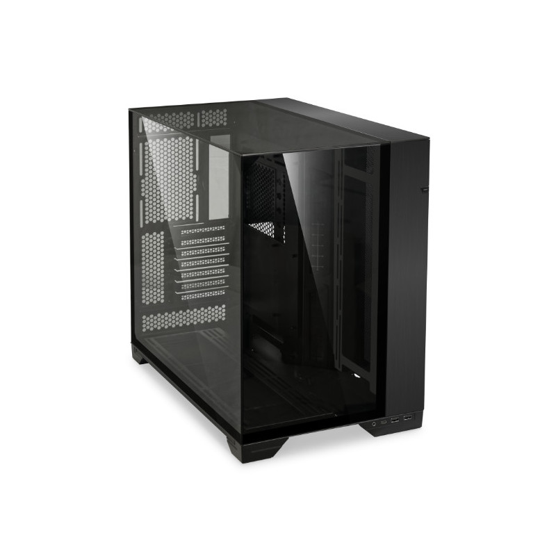 LIAN LI O11 VISION THREE SIDE GLASS PANELS PCMR CASE BLACK