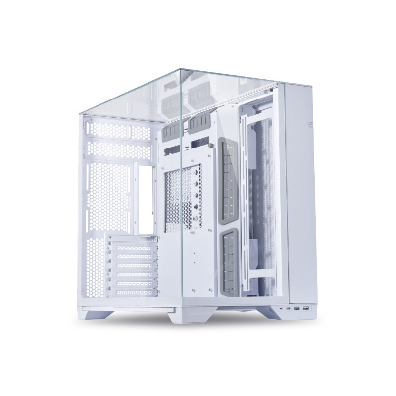 LIAN LI O11 VISION THREE SIDE GLASS PANELS PCMR CASE WHITE