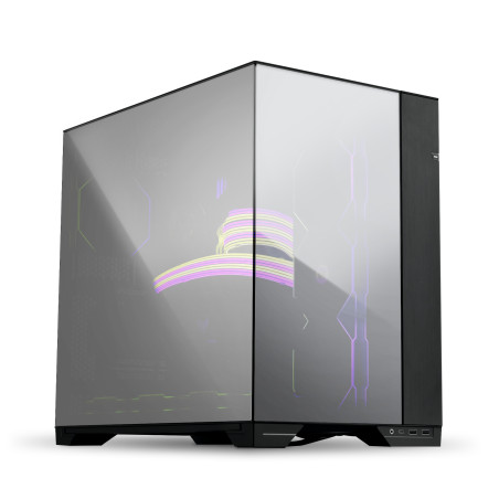 LIAN LI O11 CHROME VERSION VISION THREE SIDE GLASS PENALS PCMR CASE BLACK