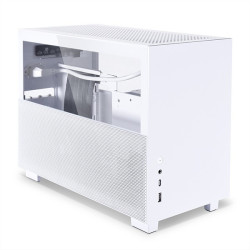 Lian LI Q58 Mini-ITX Chassis with Split Mesh & Glass side Panel PCI-e 3.0 Resier cable White