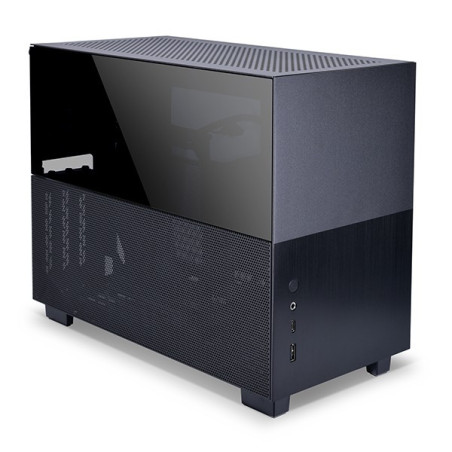 Lian LI Q58 Mini-ITX Chassis with Split Mesh & Glass side Panel PCI-e 4.0 Resier cable Black