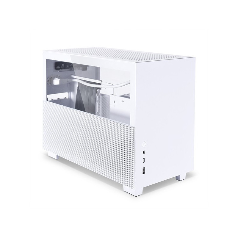 Lian LI Q58 Mini-ITX Chassis with Split Mesh & Glass side Panel PCI-e 4.0 Resier cable White